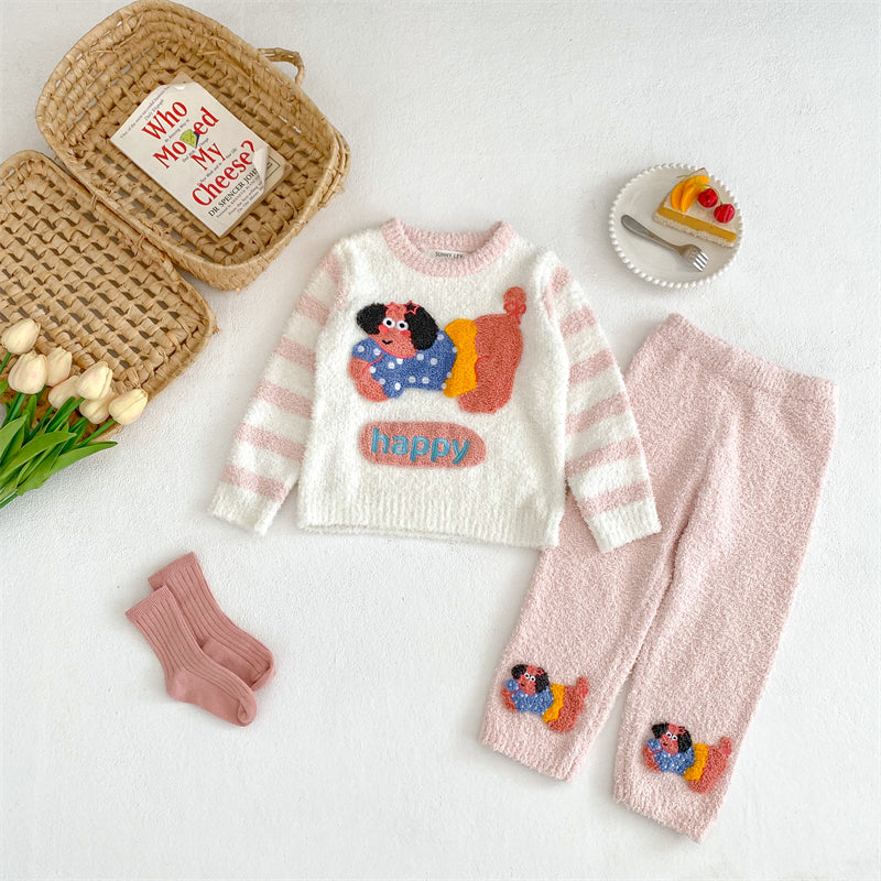 Softest Homemade Knit Pajama Set - Custom-Dyed Fade & Pill Resistant Yarn - Stretchable Comfort Fit - Cozy Warm Sleepwear for Women & Girls