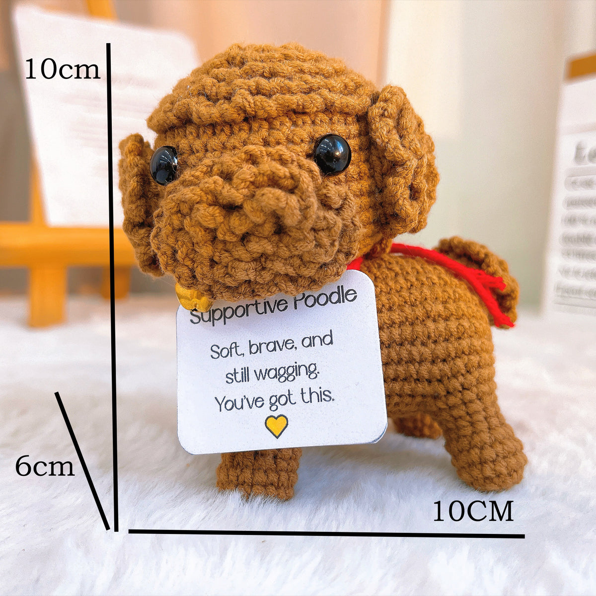 Personalized Crochet Poodle Neck Tag Memorial Ornament - Custom Dog/Pet Name & Image Plaque - Customizable 3D Puppy Figurine for Home Decor, Sympathy Gift, Pet Remembrance - The Bloom Crafter
