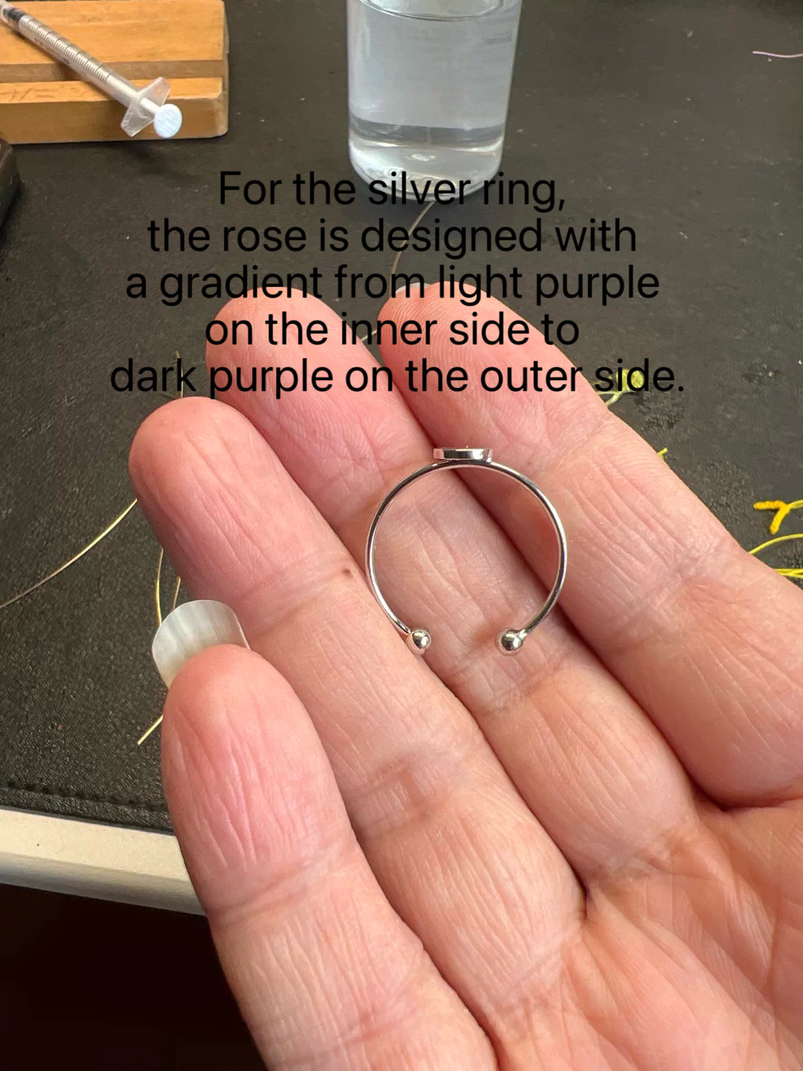 Customized rose ring and earrings