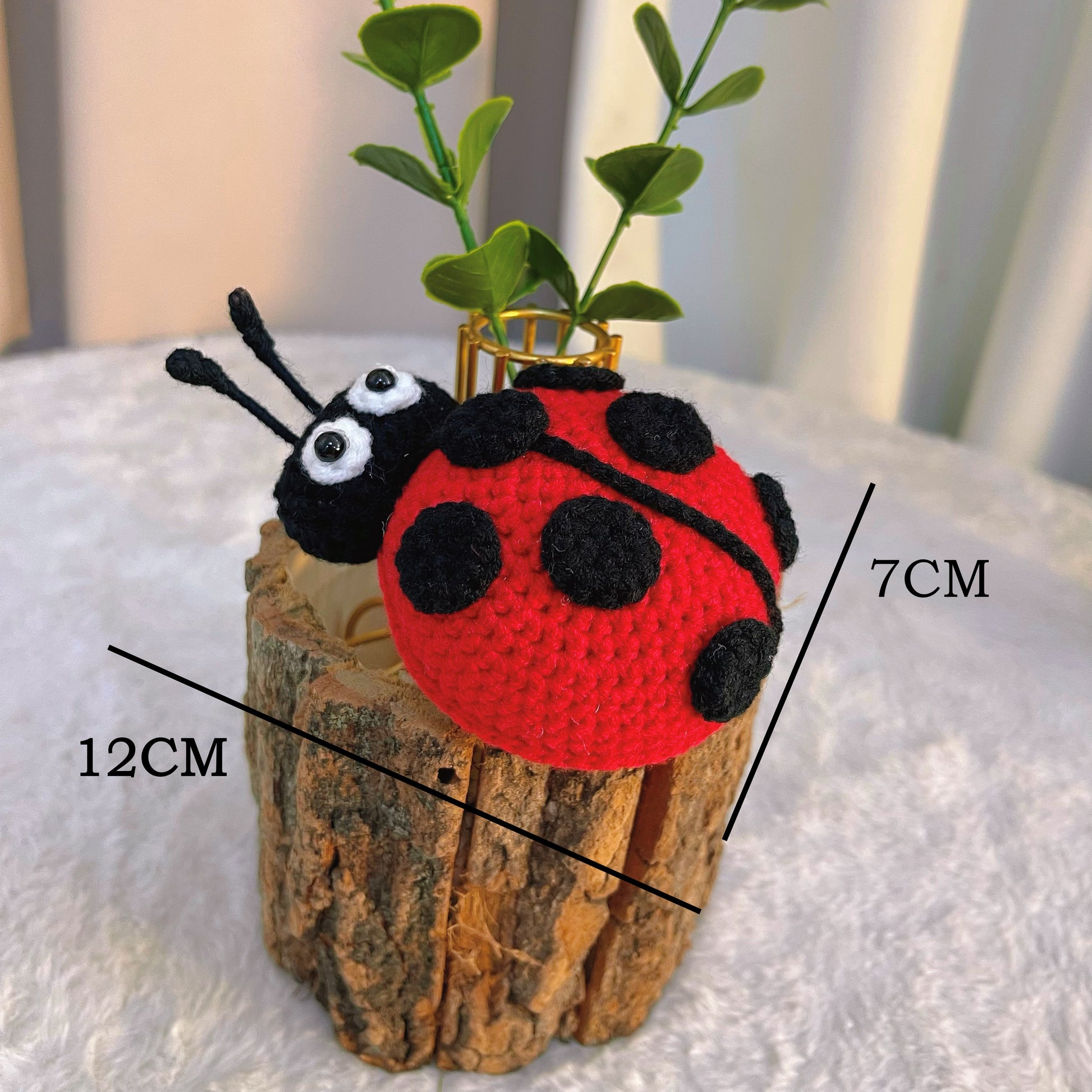 Handmade Crochet Ladybug Amigurumi – Lively Eyes & Realistic Antennae – Lifelike & Detailed – Fits Any Bouquet – Allergy-Friendly Alternative to Fresh Flowers – Perfect Gift for Weddings, Mother's Day, Valentine's Day, Spring, Birthdays, Get Well Soon - The Bloom Crafter