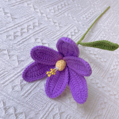 Bouquet de tulipes violettes mélangées au crochet - 12 tulipes violettes et violet clair fabriquées à la main - Cadeau hypoallergénique pour les mariages, les anniversaires et la décoration intérieure