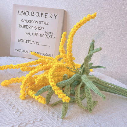 Fascino Rustico: Pallo di Orzo Fatto a Mano a Maglia per un Bouquet di Decorazione Naturale del Giardino
