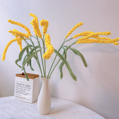 Fascino Rustico: Pallo di Orzo Fatto a Mano a Maglia per un Bouquet di Decorazione Naturale del Giardino
