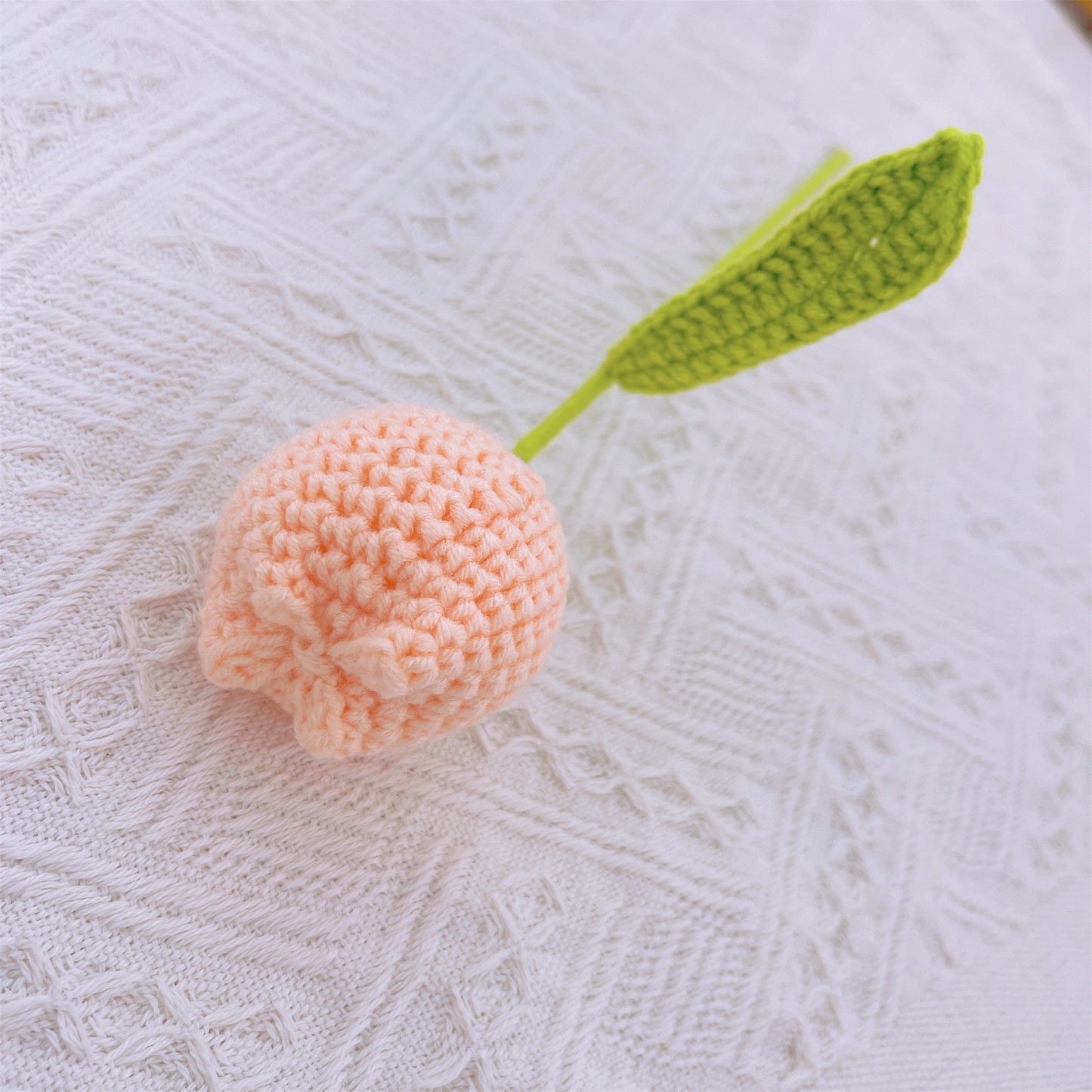 Tulipano elegante e realistico a mano a maglia - Bella replica con gambo, Arredamento per la casa e regalo, Regali per l'ingresso in casa, Decorazione da scrivania