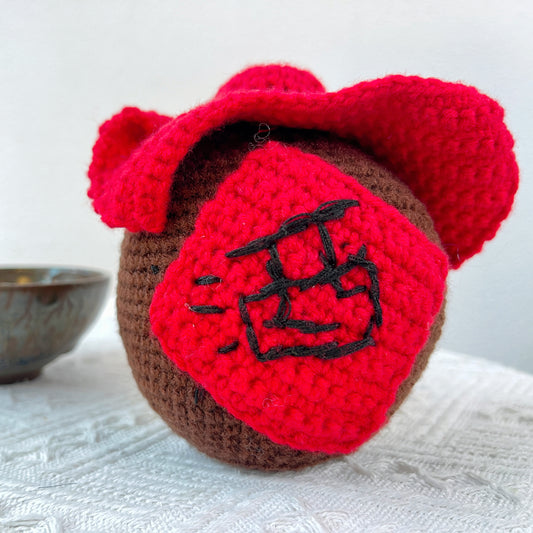 "Plushie di Vino da Figlia Tradizionale Cinese a Maglia, Gadget per Vino, Ispirato alla Cultura Cinese, Eredità Cinese, Regalo per il Vino"