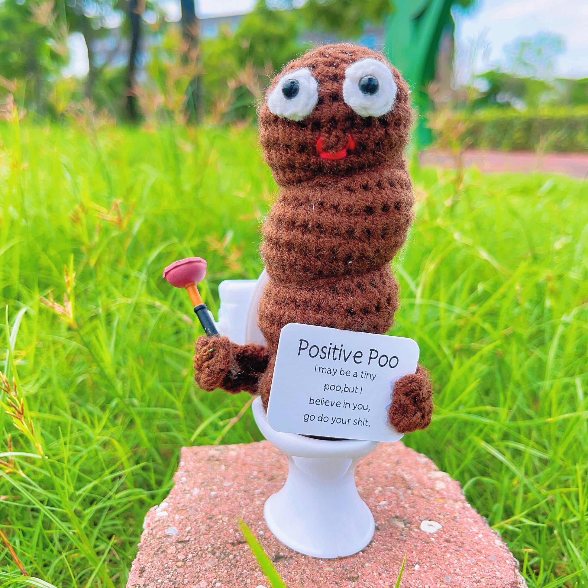 Mini Positive Poo Hug Gifts Creative Positive Poo Knitted Doll for