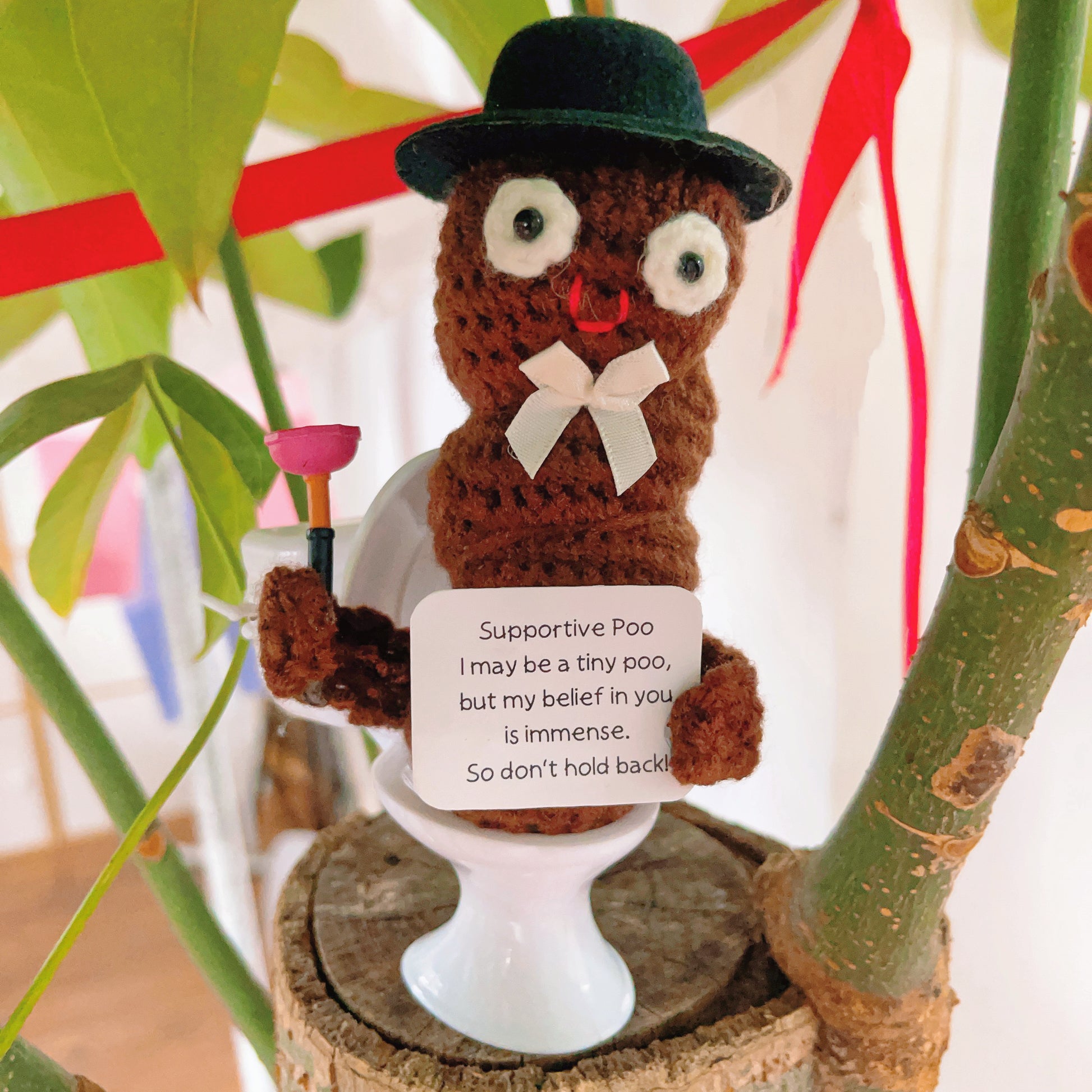 Handmade Custom Text Supportive Positive Bow Poo with Personalized Text Available Over the Hill Nurse Toilet Plumbers Gag Gift Do your Shit