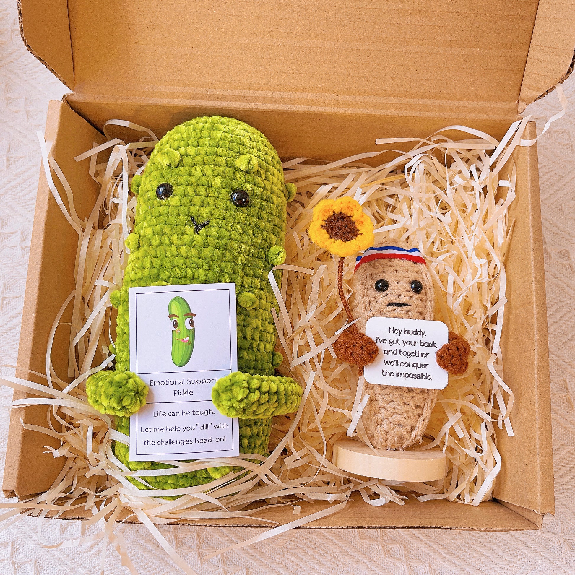 Pickle and Peanut Positive Support Friendship Crochet Set, Bromance, B –  The Bloom Crafter