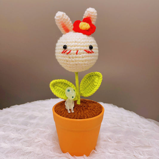 Vasetto Fatto a Mano con Coniglio Piccolo - Piantino di Animale Carino per Pasqua - Adorabile Arredamento per la Casa - Regalo Perfetto per Bambini e Amanti degli Animali - Artigianale