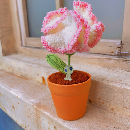 Planta de claveles tejida a mano - Falsa flor realista - Decoración única para el hogar - Regalo perfecto para los amantes de las plantas - Hecha a mano