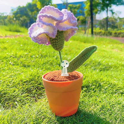 Planta de claveles tejida a mano - Falsa flor realista - Decoración única para el hogar - Regalo perfecto para los amantes de las plantas - Hecha a mano