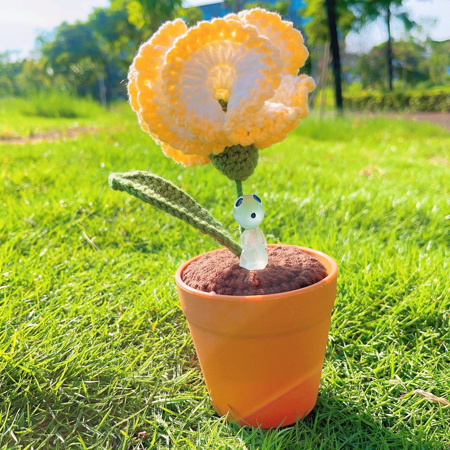 Planta de claveles tejida a mano - Falsa flor realista - Decoración única para el hogar - Regalo perfecto para los amantes de las plantas - Hecha a mano