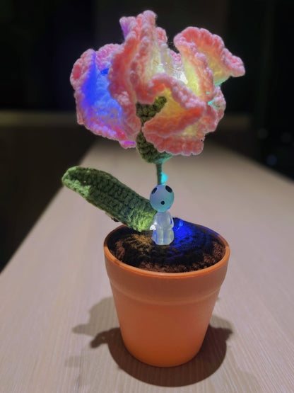 Planta de claveles tejida a mano - Falsa flor realista - Decoración única para el hogar - Regalo perfecto para los amantes de las plantas - Hecha a mano