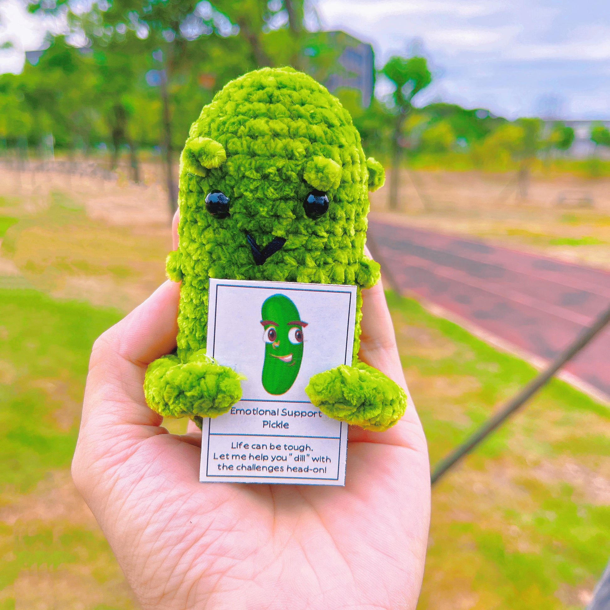 Custom Text Emotional Support Pickle Pocket Dill with Tough Challenges