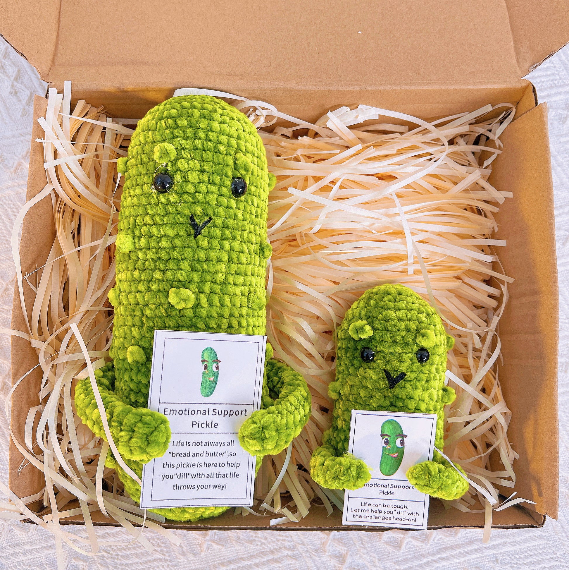 1/5X Crochet Emotional Support Handmade Emotional-Support Pickled Cucumber  Gift