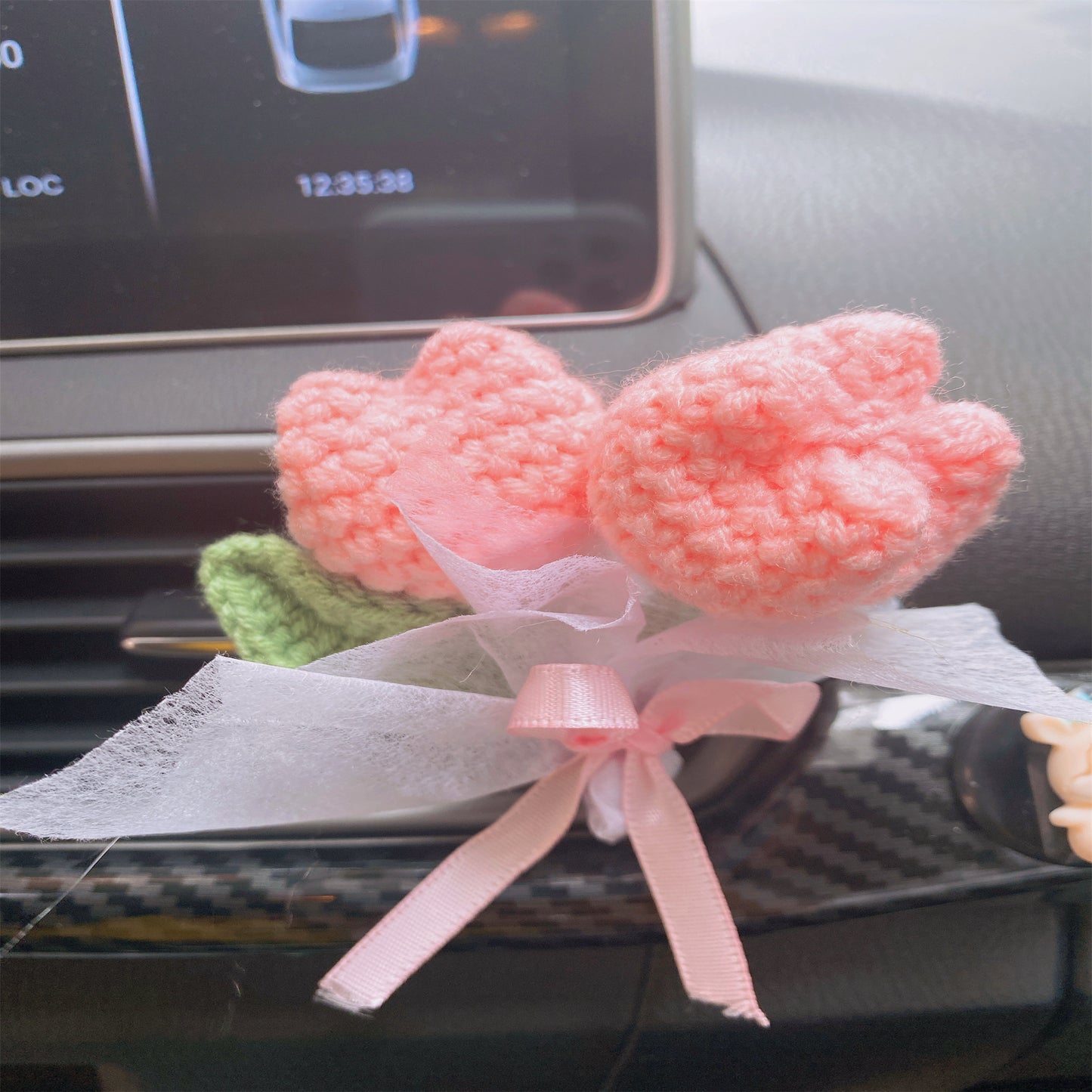 Desodorantes de aire para el coche de flores ganchilladas a mano: Navidad, Cumpleaños, Cualquier Ocasión
