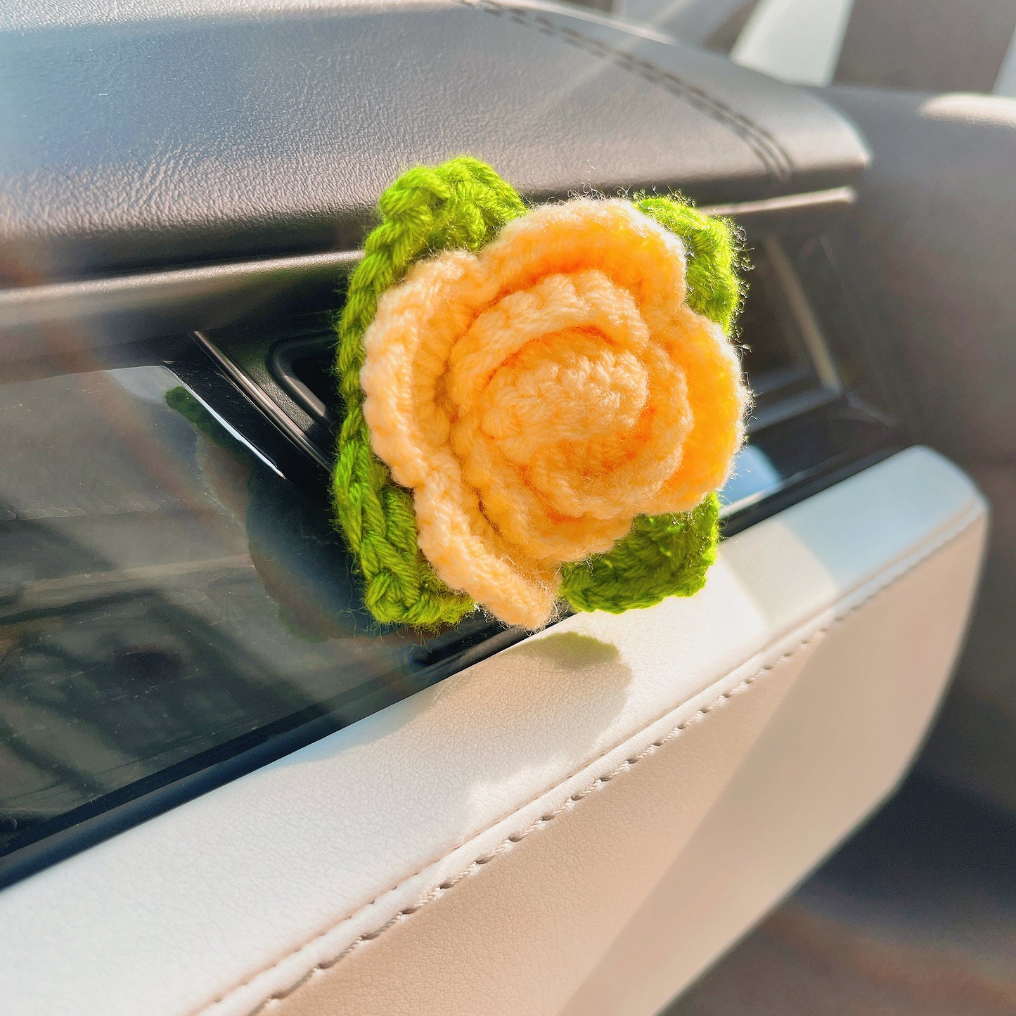 Desodorantes de aire para el coche de flores ganchilladas a mano: Navidad, Cumpleaños, Cualquier Ocasión