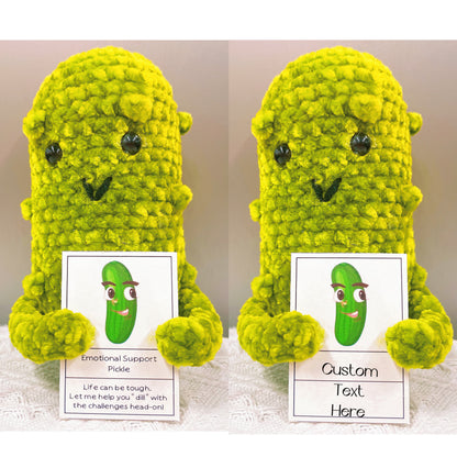 Conjunto de Presente Personalizado de Pickles Crochê Feito à Mão para Casais e Amigos (Texto Personalizado Disponível)
