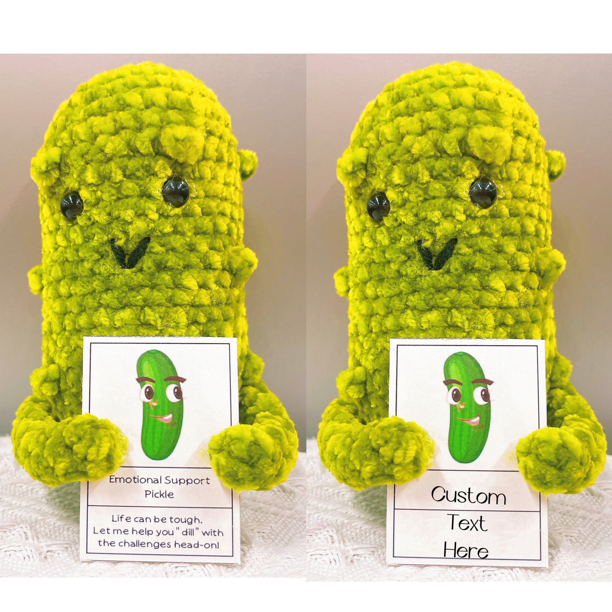 Emotional Support Pickle, Mini PoupéE de Cornichon TricotéE avec Ca