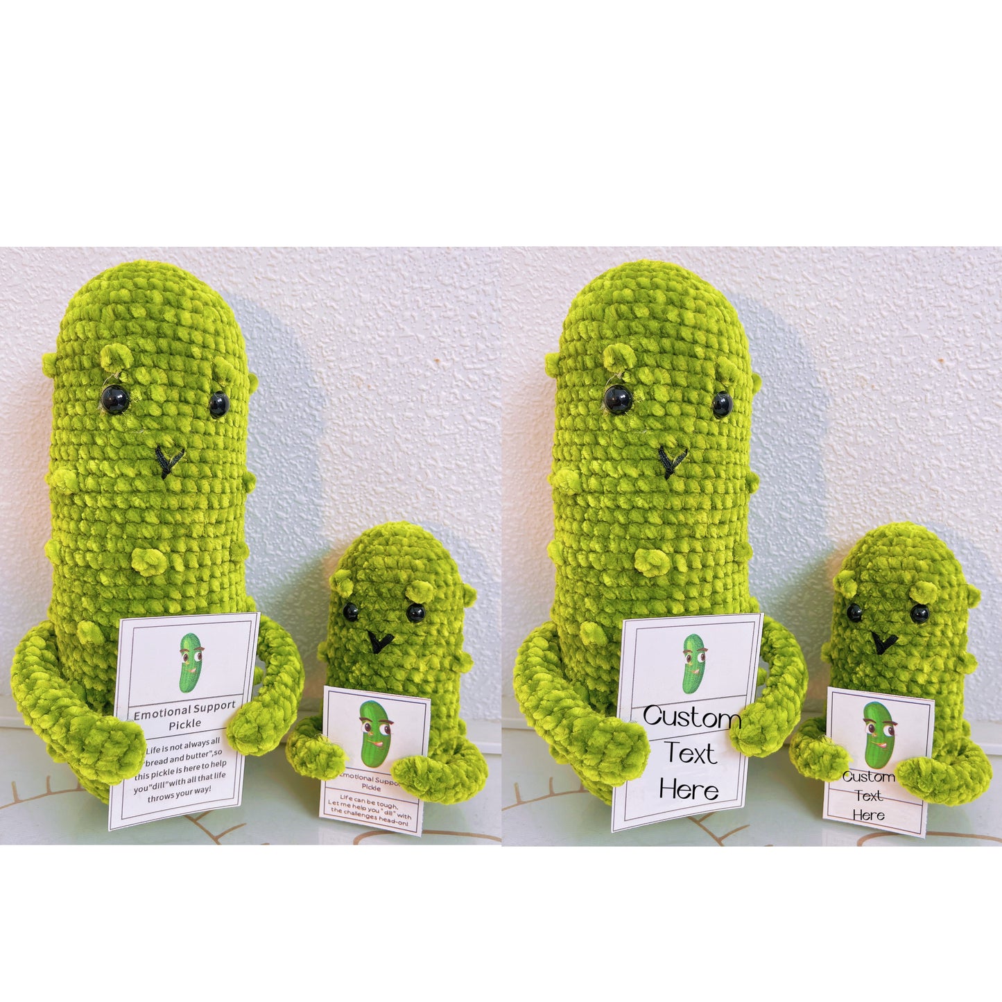 Handmade Custom Text Crochet Pickle Bundle Gift Set for Couples