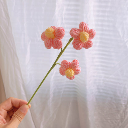 Mazzo di fiori fatto a mano a uncinetto di rose, gigli, lavanda e altro - Bella disposizione ROSA