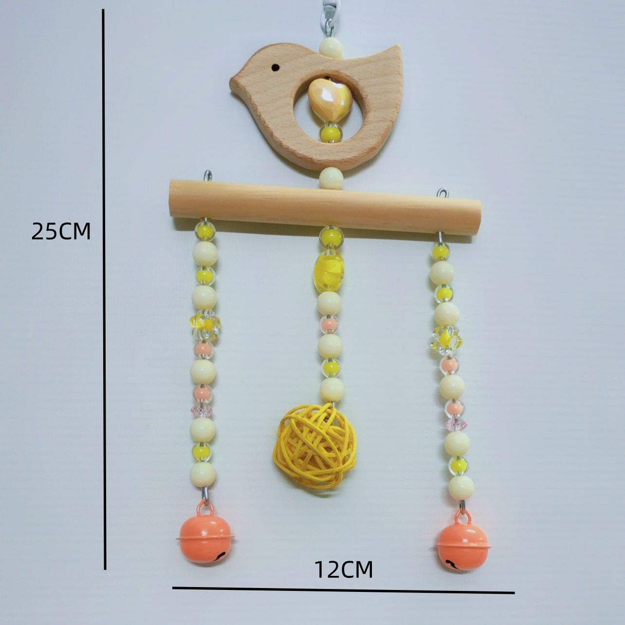 Handcrafted Indoor Colorful Pet Birds Chew Toys, Bird Entertainment Kits, Hanging Ornamental for Cage Decoration, Suitable for Parakeet/Budgie, Cockatiel, Finch, Lovebird, Monk Parakeet, Dove, Parrotlet, Sparrow