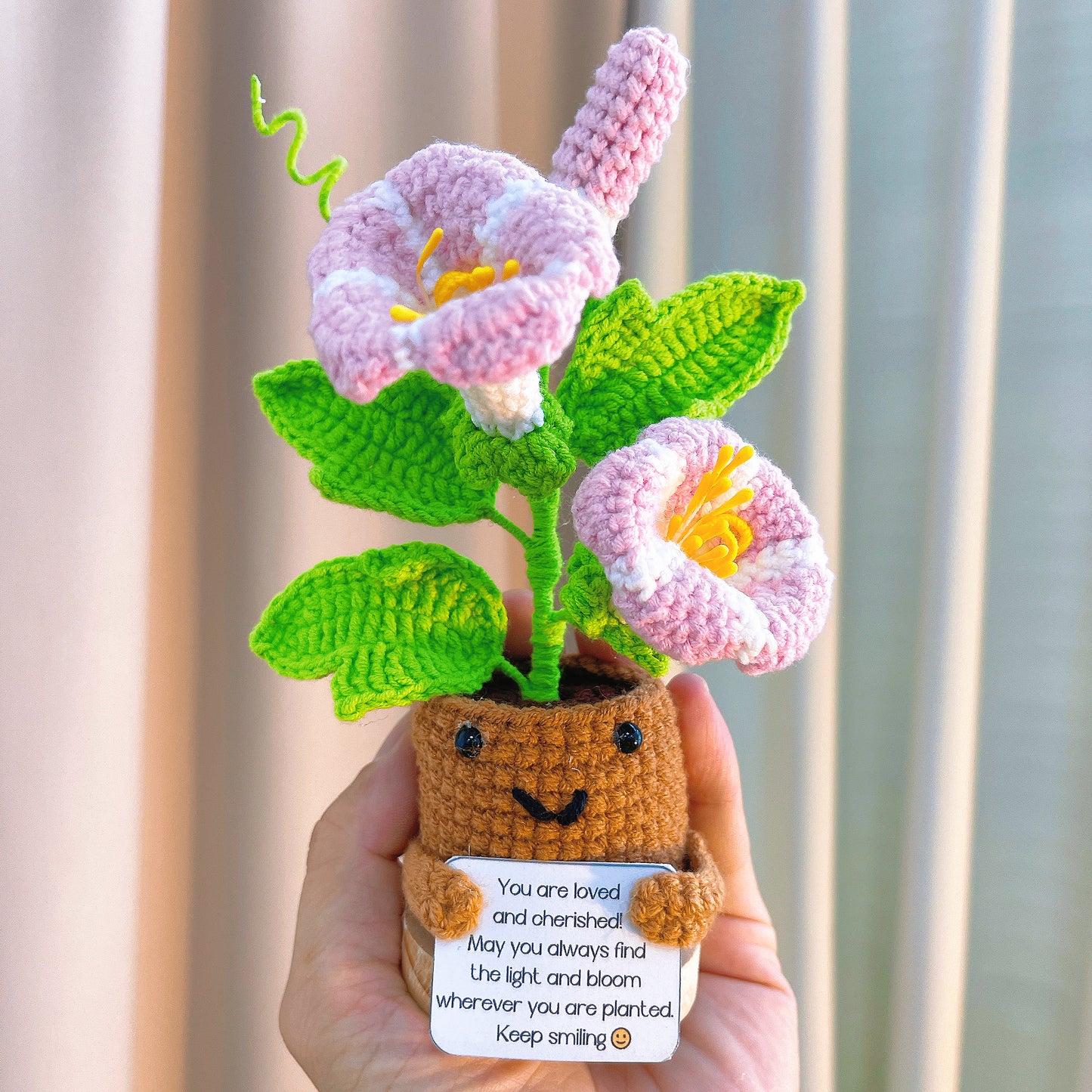 九月誕生月牽牛花生日花束 - 手作鉤針單支鉤織款 - 園藝愛好者或九月慶典之理想選擇