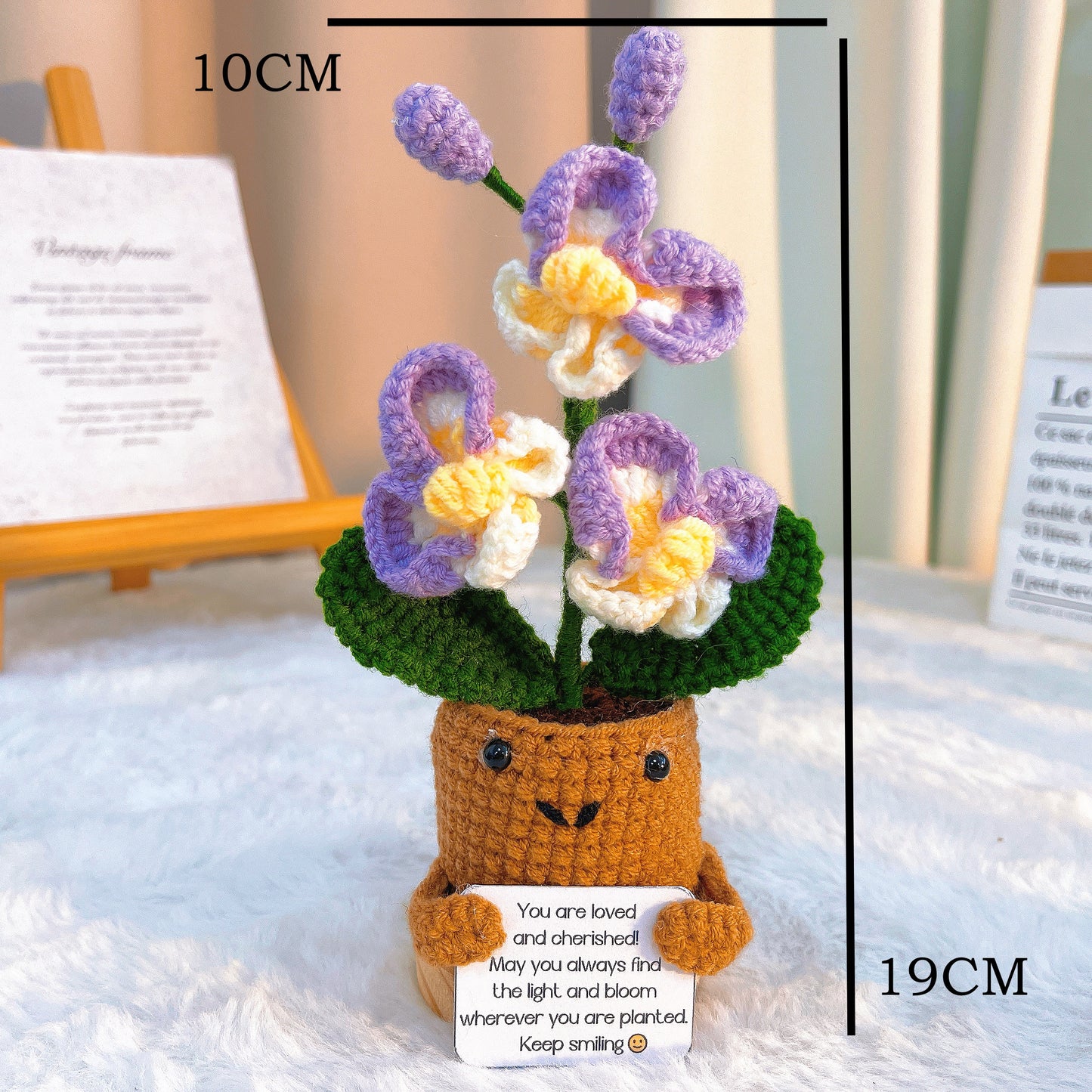 八月誕生月蘭花花束 - 手作鉤針單支生日週年紀念花卉禮物，獻給八月出生的心愛之人