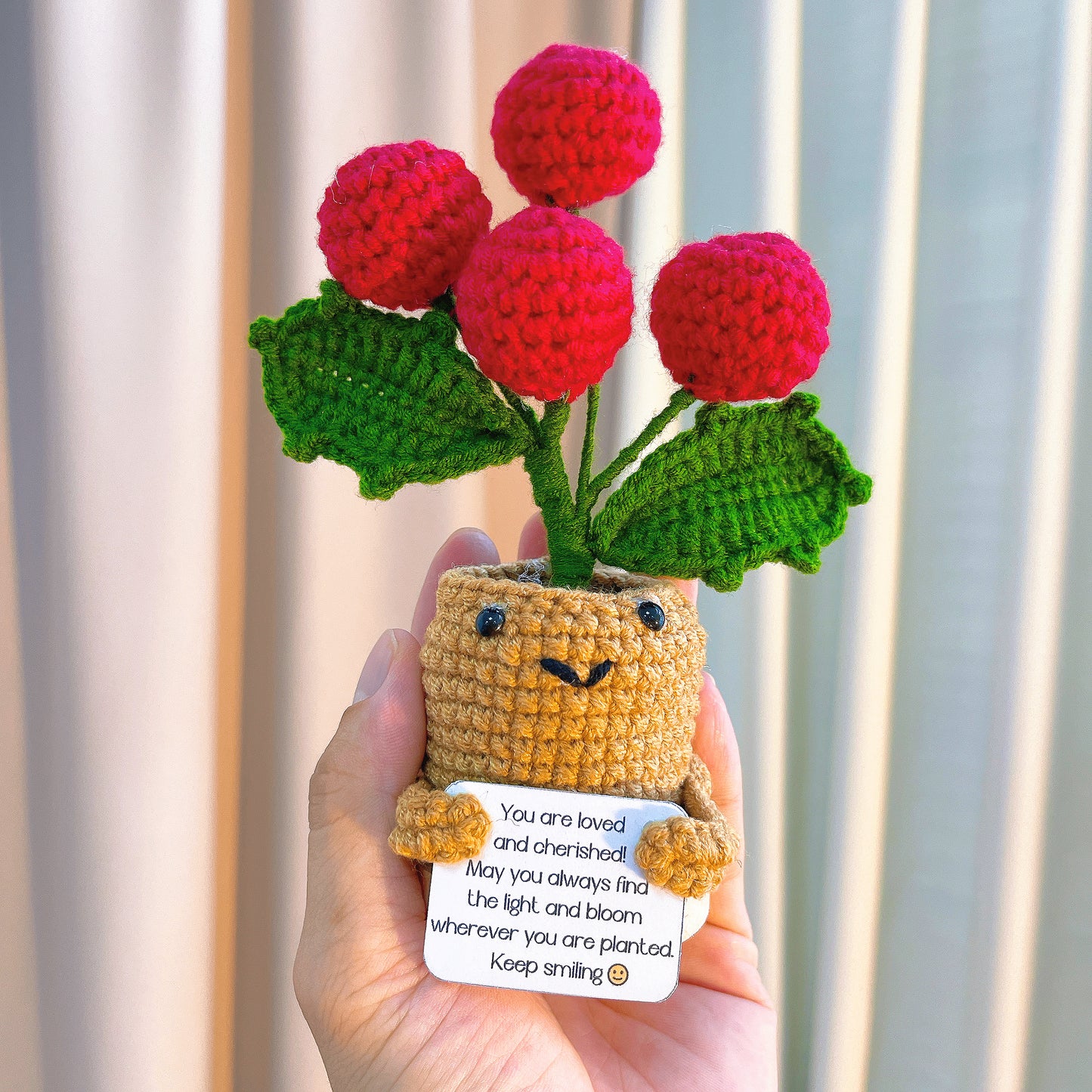 12月誕生花 聖誕紅花束 - 手鉤生日/聖誕節花禮（附節慶包裝）