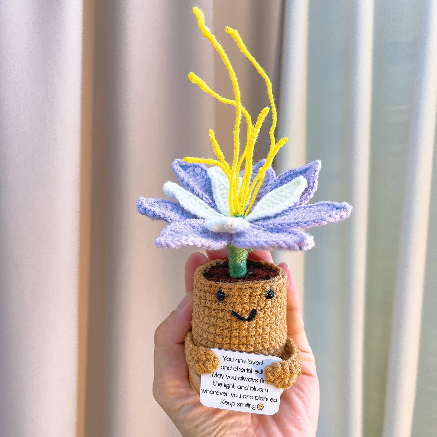 Custom Text Birth Month Flower Pot - Positive Supportive Personalizable Message Planter Stand, Hypoallergenic Gift for Birthday, Anniversary, Christmas, Potato Emotional Pick-me-up