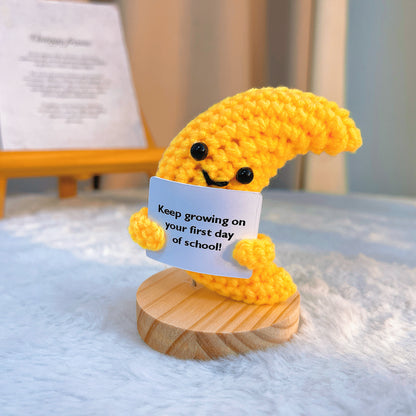 Crochet Star and Moon with Customizable Text, First Day of School Card, Nursery, Kindergarten Graduation Gift, Back to School, Teacher Student Gift