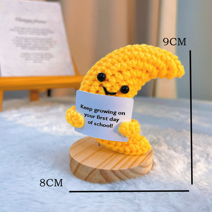 Crochet Star and Moon with Customizable Text, First Day of School Card, Nursery, Kindergarten Graduation Gift, Back to School, Teacher Student Gift