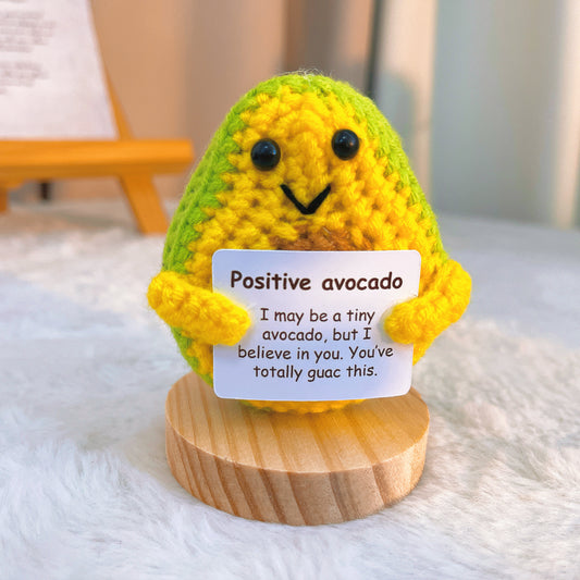 Supportive Crochet Avocado with Customizable Card, Encouragement Gift for Friends, Teacher Appreciation Gift