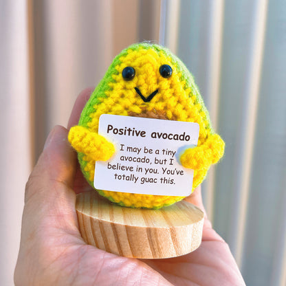 Supportive Crochet Avocado with Customizable Card, Encouragement Gift for Friends, Teacher Appreciation Gift
