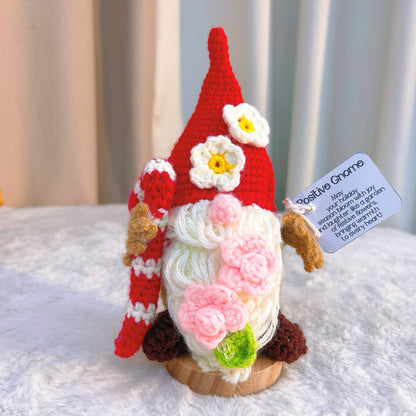 Handmade Crochet Gnomes with Stand for Decor Gifts - Custom Text Nordic Figurines with Adorable Garden Design, Perfect for Christmas, Xmas Holidays and Collector