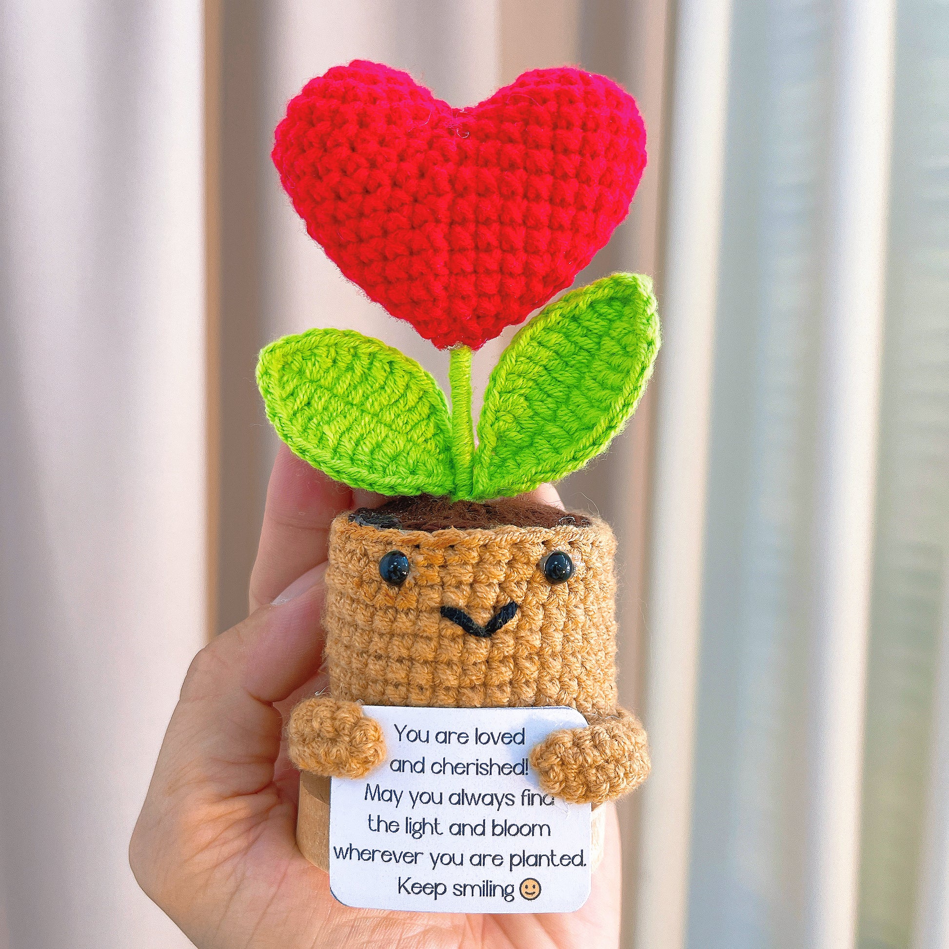 crochet succulent pot Hand Crochet Red Heart Succulent Plant in Pot