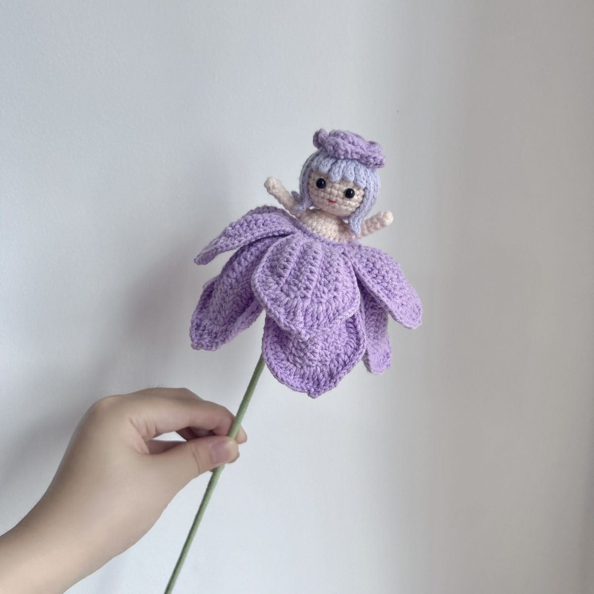 Handmade Crochet Flower Bouquet – Purple Fairy Flower That Turns into a Tulip, Allergy-Friendly Fake Flowers for Gift, Home Decor, Wedding, Anniversary, Valentine’s Day, Mother’s Day - The Bloom Crafter