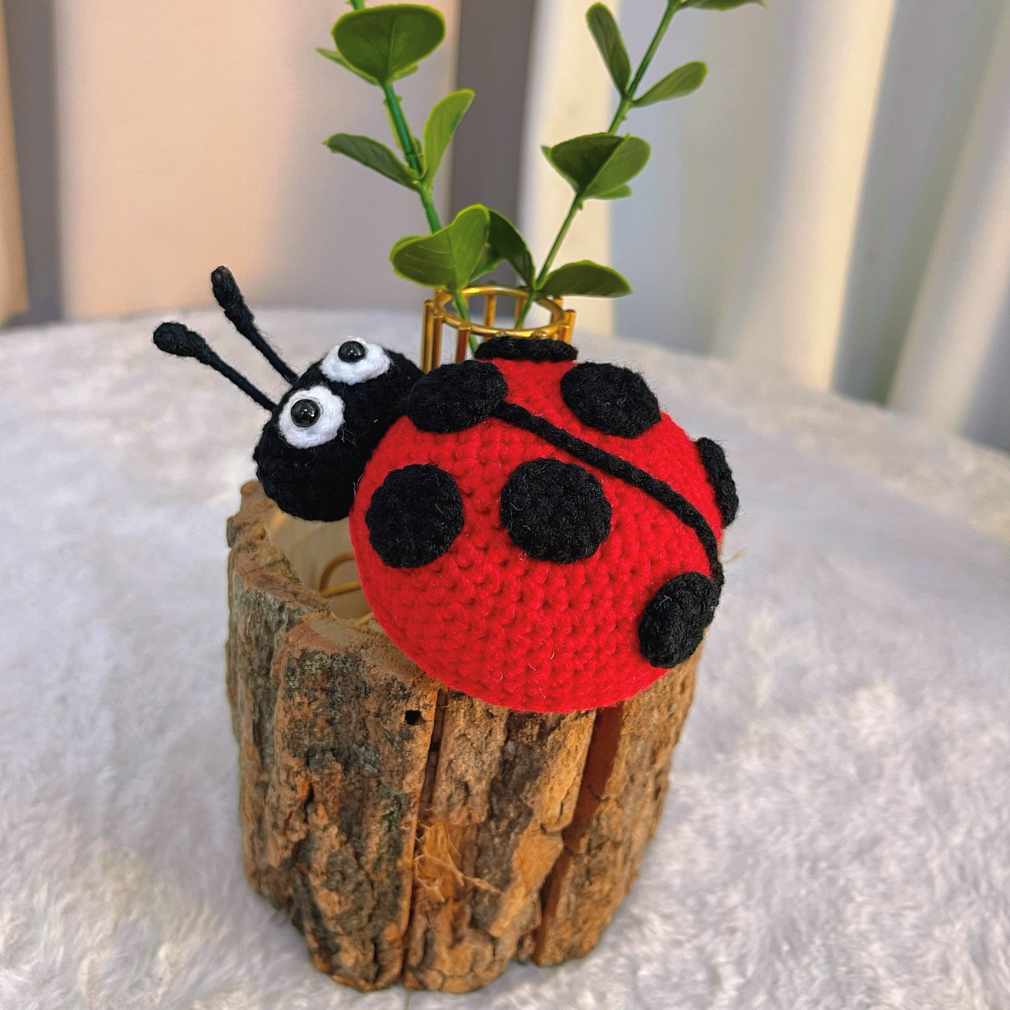 Handmade Crochet Ladybug Amigurumi – Lively Eyes & Realistic Antennae – Lifelike & Detailed – Fits Any Bouquet – Allergy-Friendly Alternative to Fresh Flowers – Perfect Gift for Weddings, Mother's Day, Valentine's Day, Spring, Birthdays, Get Well Soon - The Bloom Crafter