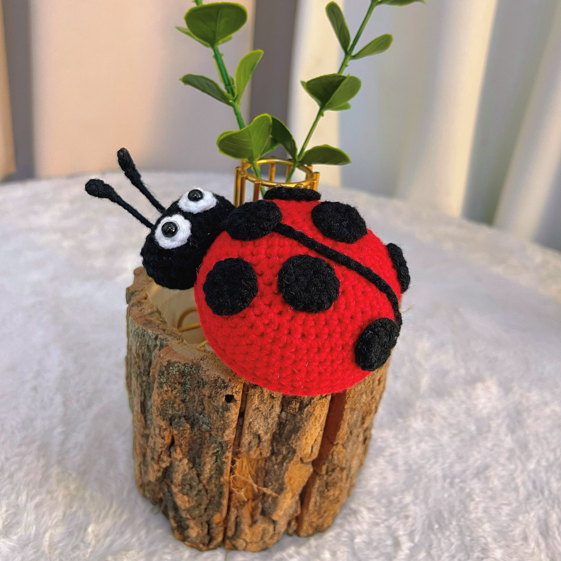 Handmade Crochet Ladybug Amigurumi – Lively Eyes & Realistic Antennae – Lifelike & Detailed – Fits Any Bouquet – Allergy-Friendly Alternative to Fresh Flowers – Perfect Gift for Weddings, Mother's Day, Valentine's Day, Spring, Birthdays, Get Well Soon - The Bloom Crafter