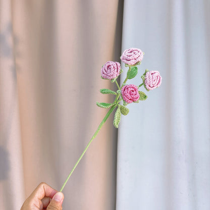 Handmade Crochet Flower Bouquet in Pink Heart-Shaped Plastic Box with LED Fairy Lights –&nbsp; &nbsp;Free Artificial Flowers with Beige Raffia Base&nbsp; – Perfect Valentine’s Day, Anniversary, Proposal, Birthday, or Mother’s Day Gift for Her