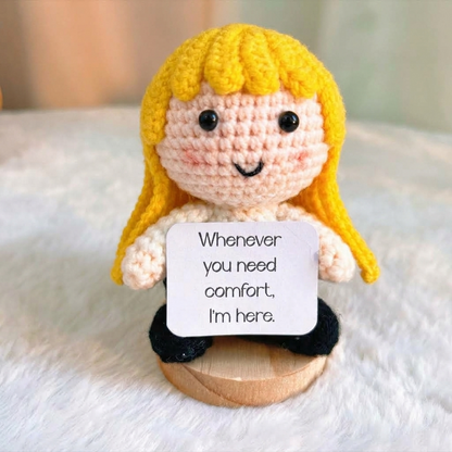 Crochet Emotional Supportive Doll with Customizable Card, Handmade Emotional Comfort Gift for Him Her, Valentine's Day, Birthday, Get Well Soon, Thinking of You, Anniversary, Christmas