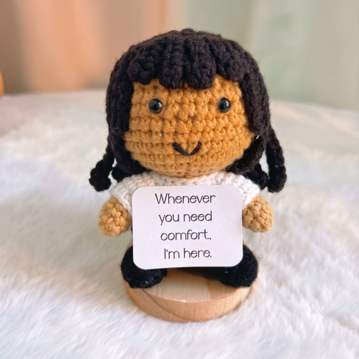 Crochet Emotional Supportive Doll with Customizable Card, Handmade Emotional Comfort Gift for Him Her, Valentine's Day, Birthday, Get Well Soon, Thinking of You, Anniversary, Christmas
