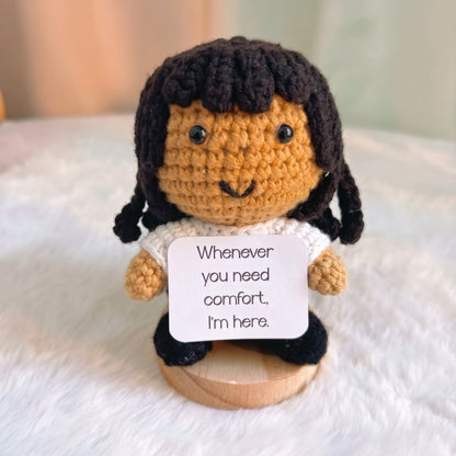 Crochet Emotional Supportive Doll with Customizable Card, Handmade Emotional Comfort Gift for Him Her, Valentine's Day, Birthday, Get Well Soon, Thinking of You, Anniversary, Christmas