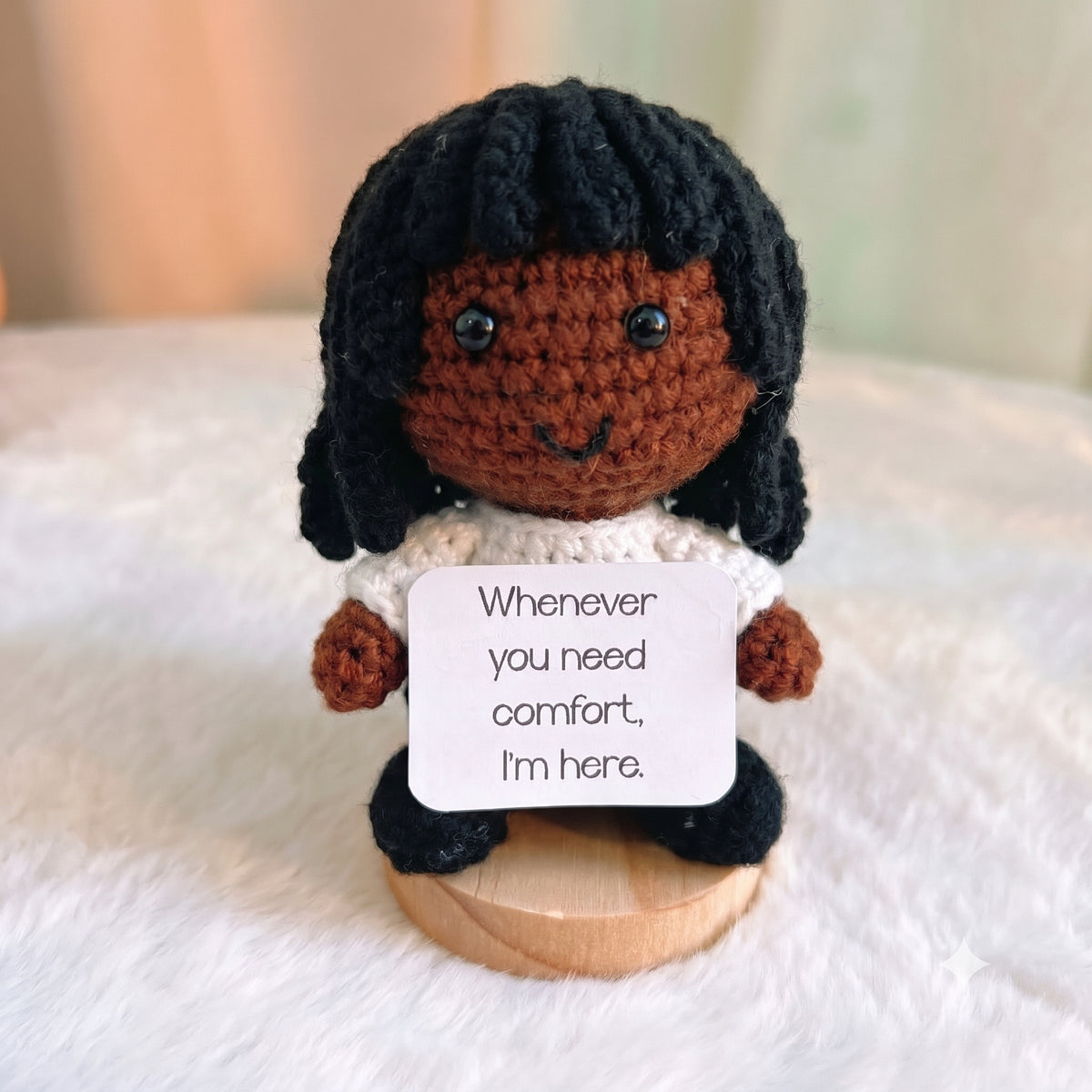 Crochet Emotional Supportive Doll with Customizable Card, Handmade Emotional Comfort Gift for Him Her, Valentine's Day, Birthday, Get Well Soon, Thinking of You, Anniversary, Christmas