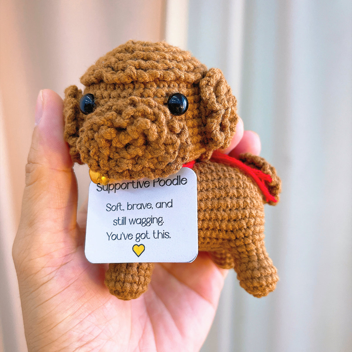 Personalized Crochet Poodle Neck Tag Memorial Ornament - Custom Dog/Pet Name & Image Plaque - Customizable 3D Puppy Figurine for Home Decor, Sympathy Gift, Pet Remembrance - The Bloom Crafter