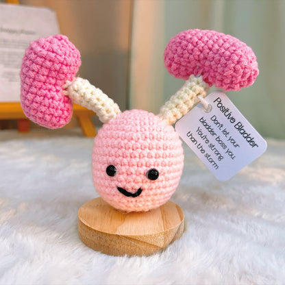 Crochet Supportive Organ Desk Plushie with Customizable Message – Handmade Heart, Kidney, Gallbladder, Bladder ,Uterus – Cheer Up Anatomy Decor – Gift for Nurses, Doctors, Medical Students Assistant, Get Well Soon, Surgery Recovery
