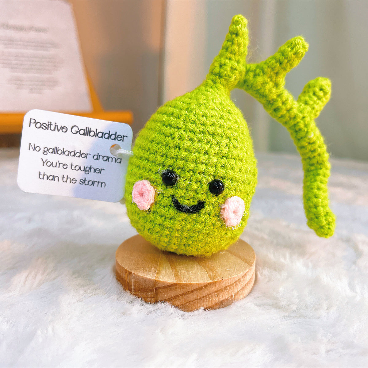 Crochet Supportive Organ Desk Plushie with Customizable Message – Handmade Heart, Kidney, Gallbladder, Bladder ,Uterus – Cheer Up Anatomy Decor – Gift for Nurses, Doctors, Medical Students Assistant, Get Well Soon, Surgery Recovery