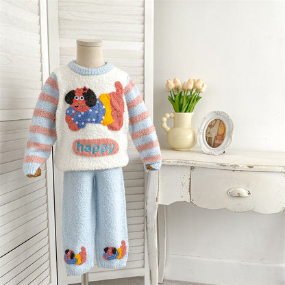 Softest Homemade Knit Pajama Set - Custom-Dyed Fade & Pill Resistant Yarn - Stretchable Comfort Fit - Cozy Warm Sleepwear for Women & Girls