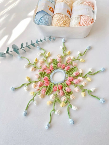 Fermacapelli a Fiore di Glicine all'Uncinetto Fatti a Mano – Elastici Morbidi e Ipoallergenici per Capelli da Donna e Ragazza – L'Accessorio Floreale Perfetto per Ogni Occasione!