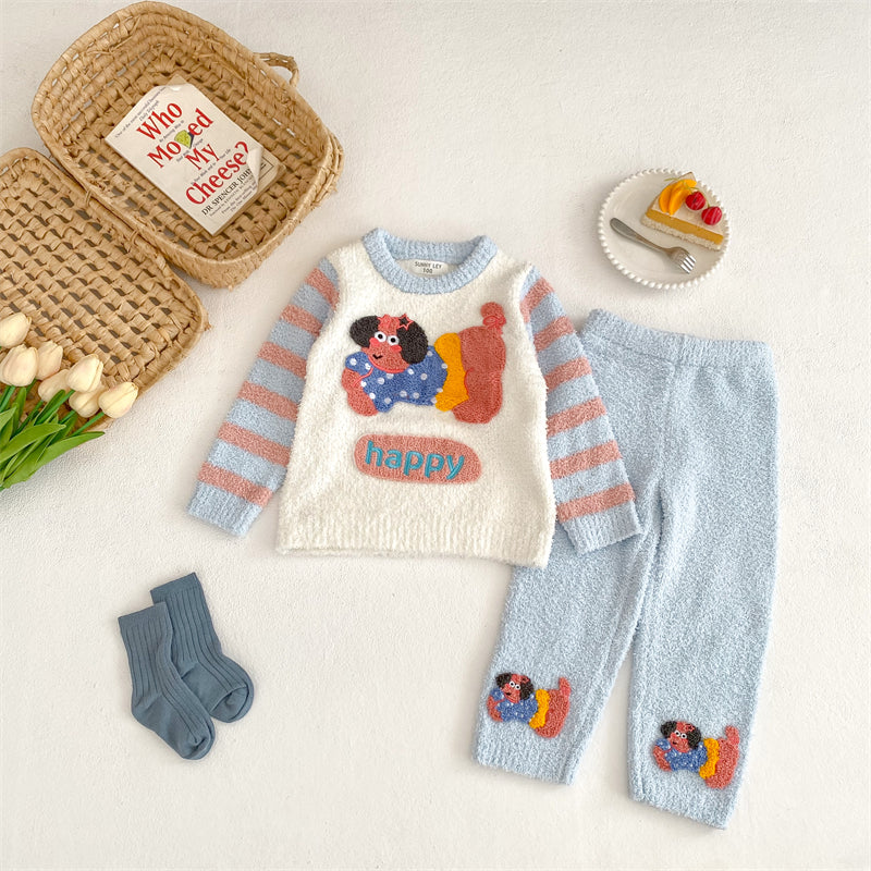 Softest Homemade Knit Pajama Set - Custom-Dyed Fade & Pill Resistant Yarn - Stretchable Comfort Fit - Cozy Warm Sleepwear for Women & Girls